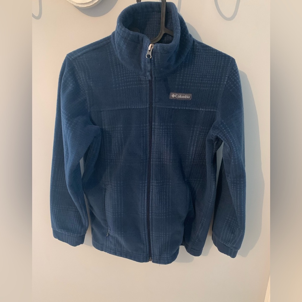Columbia Kids Blue Fleece Jacket with Stand-Up Collar